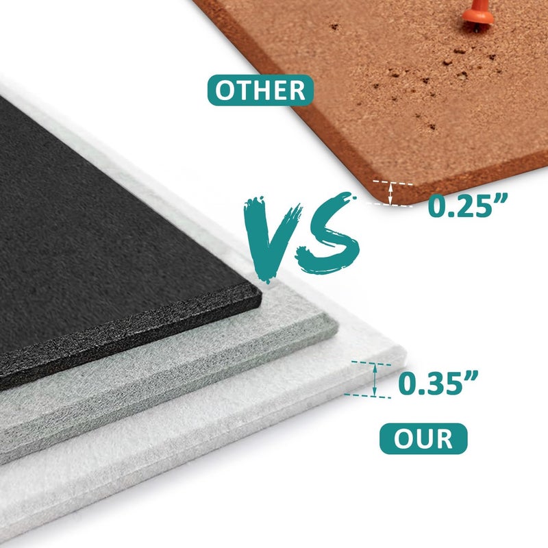 ZHIDIAN Felt Wall Tiles Bulletin Board with Removable Adhesive, 47"x35" Black Cork Board Alternative with 40 Push Pins, 12 Pack Large Office Cork Tile Pin Board Felt Squares for Walls - Image 5